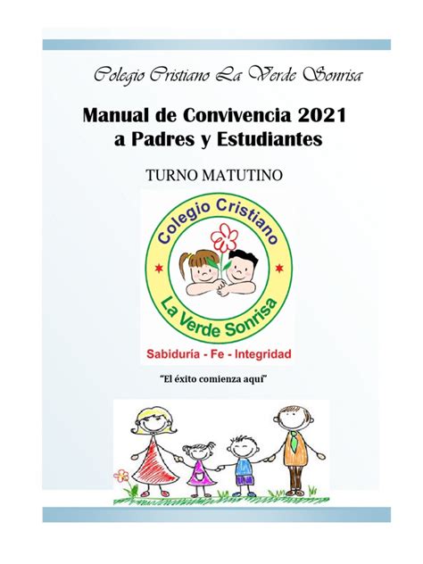 Manual Convivencia 2021 Colegio Cristiano La Verde Sonrisa Tm Pdf