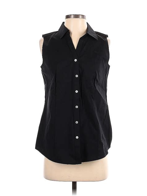 Talbots Black Sleeveless Button Down Shirt Size 4 77 Off Thredup