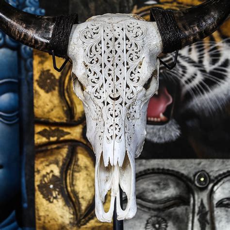 Hand Carved Buffalo Skull Celtic Aureus Arts Touch Of Modern