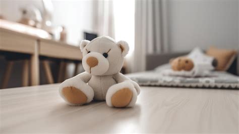 Premium Ai Image A Teddy Bear Sits On A Wooden Floor In A Bedroom