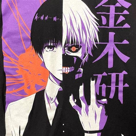 Funimation Unisex Size L Tee Tokyo Ghoul Ken Kaneki Split Face Anime T