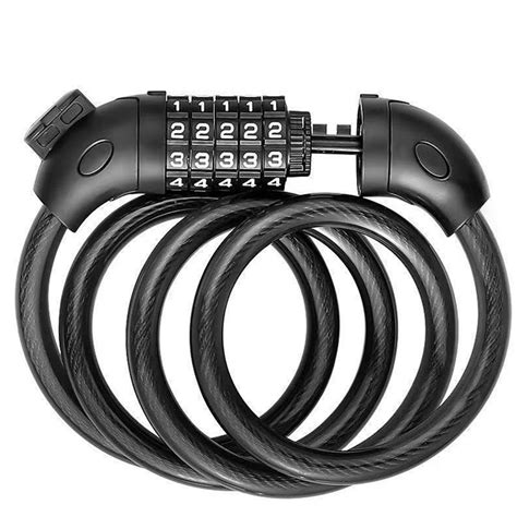 4 Feet High Security 5 Digit Resettable Combination Coiling Bike Cable Lock Bicycle Chain Lock