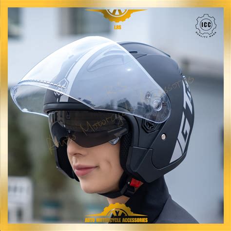 Axk Motorcycle Double Visor Full Face Helmet Motors Visor Open Face