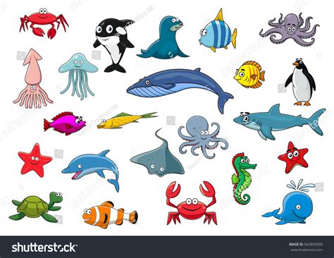 Sea Ocean Animals Vector Cartoon Lobster 库存矢量图免版税563803909 Shutterstock