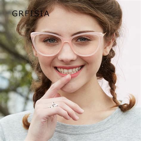 Grfisia Lovely Ladies Cats Eye Glasses Frame Women Brand Designer