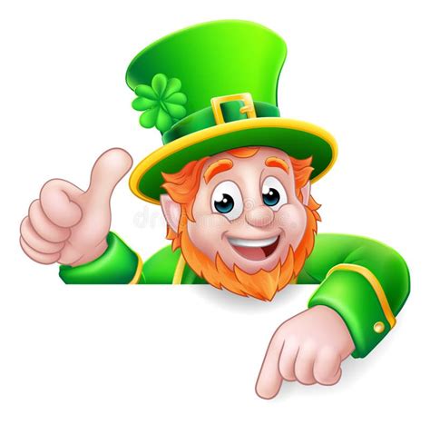 Leprechaun St Patricks Day Cartoon Pointing Sign Stock Vector ...