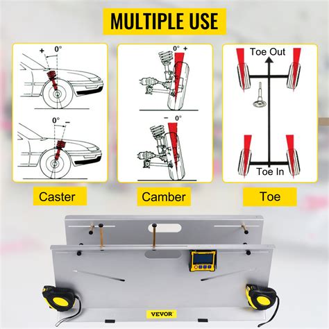 VEVOR Wheel Alignment Tool 6 Probes Toe Plates LED Toe Alignment