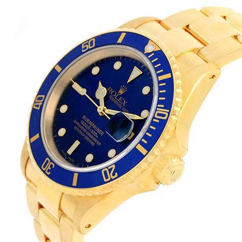 Rolex Submariner Yellow Gold 16618 Stock 15266p Swisswatchexpo