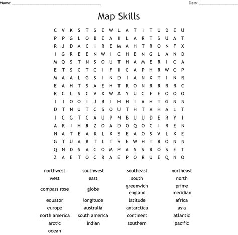 Continents And Oceans Word Search Printable Word Search Printable