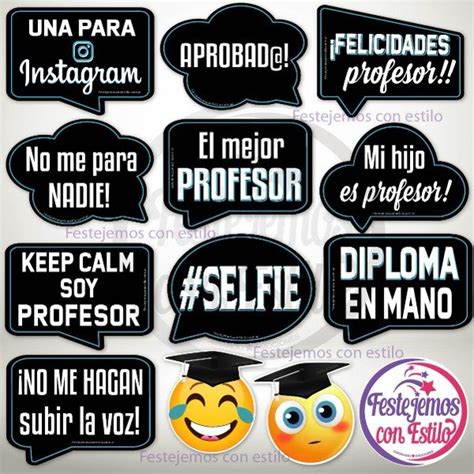 Photo Props Imprimible Graduaci N Profesor Festejemos Con Estilo