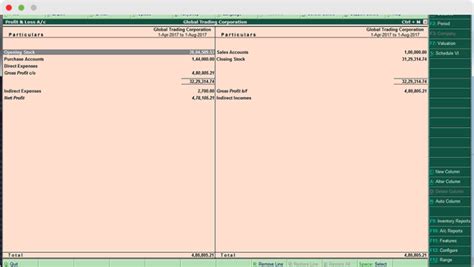 Tally Erp Financial Statement Profit And Loss Statement Tallygraphs