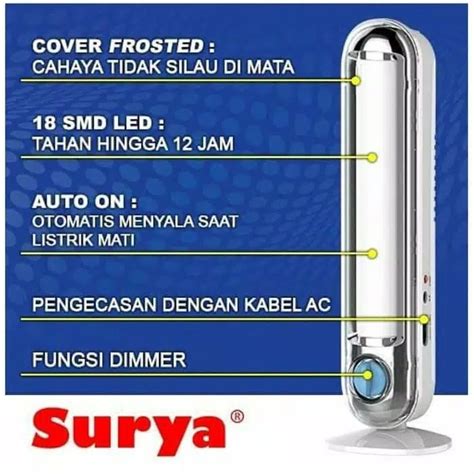 Lampu Led Emergency Darurat Rechargeable Otomatis Nyala Ketika Listrik