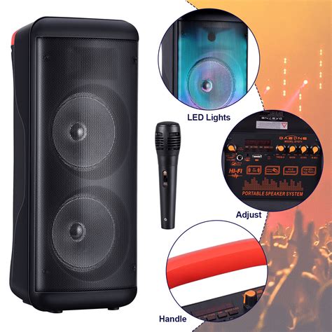 W Portable Bluetooth Speaker Dual Subwoofer Heavy Bass Sound