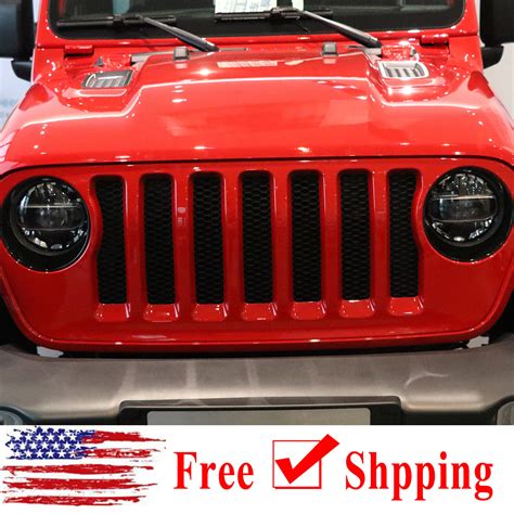 Black Front Lamp Cover Headlight Trim Bezels Accessories For Jeep