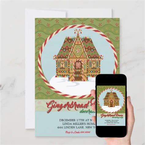 Christmas Gingerbread House Decorating Party Invitation Zazzle