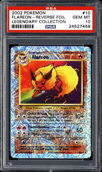 2002 Nintendo Pokemon Legendary Collection Flareon Reverse Foil Psa