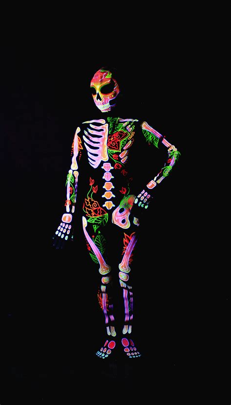 blacklight skeleton costume 2