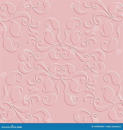 3d Textured Emboss Paisley Seamless Pattern Embossed Floral Pink