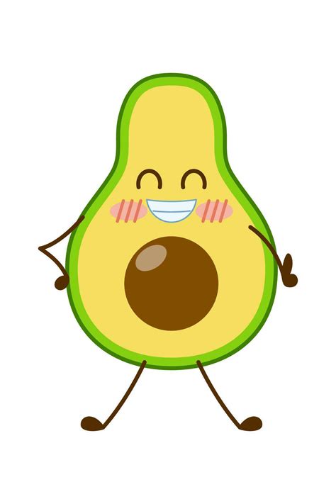 Avocado Cartoon Character Mascot Design Of Illustration Cute Avocado