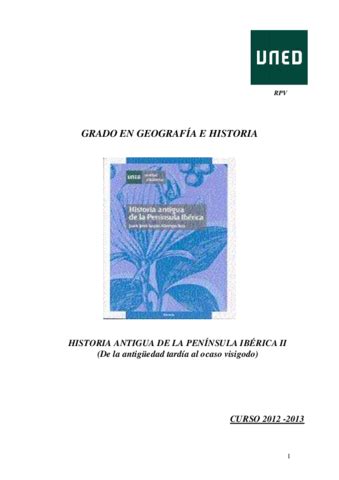 Historia Antigua de la Península Ibérica II Resumen Temas I XII