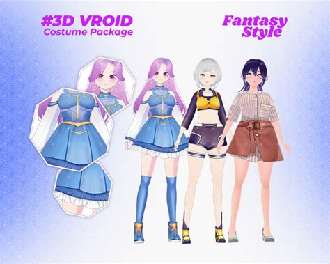 Vroid Clothing Pack 3d Avatar Fashion Outfit Pack Costume Set