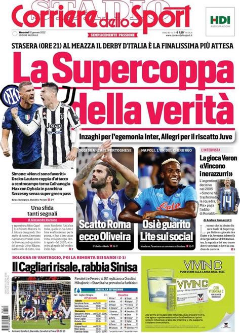 Prima Pagina Corriere dello Sport Osimhen è guarito Lite sui social