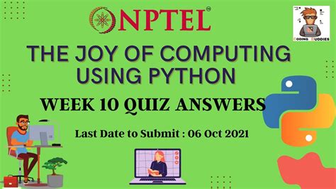 The Joy Of Computing Using Python Week 10 Quiz Answers Nptel Course