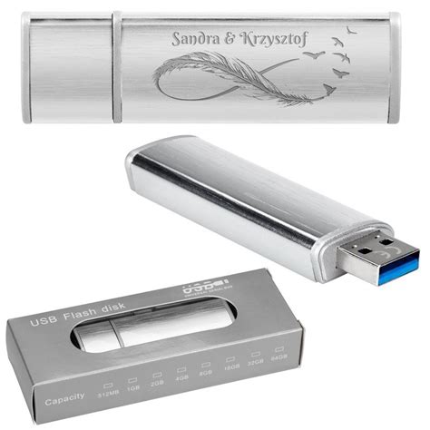 Pendrive Srebrno Srebrny Gb Pami Usb Prezent Z Grawerem Sklep