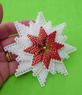 Vintage Snowflake Needlepoint Plastic Canvas Christmas Ornament