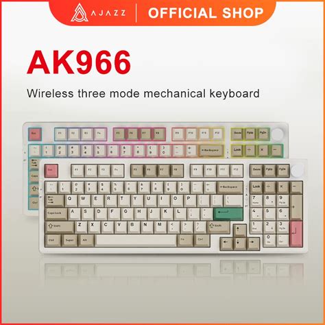 ☃ AJAZZ AK966 96 Keys RGB Hot-swappable Keyboards Wireless Bluetooth ...