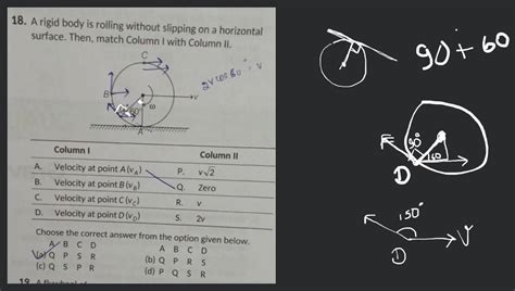 18 A Rigid Body Is Roiling Without Slipping On A Horizontal Surface The