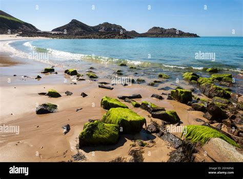 On the beach in Erquy, France, Brittany Stock Photo - Alamy