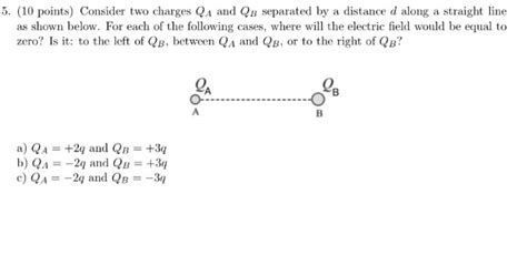 Solved Points Consider Two Charges Qa And Qb Chegg