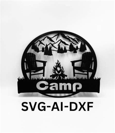 Camp Digital File Monogram Laser Cut File Glow Forge Lightburn