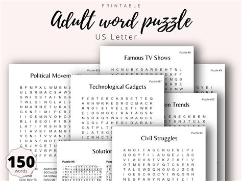 Adult Word Search Puzzle 1970s 1960s Golden Age Etsy