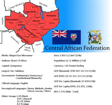 Map of the Central African Federation in the modern day : r/imaginarymaps