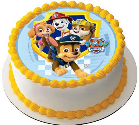 Cialda Ostia Senza Glutine Per Torta Tonda Paw Patrol Personalizzata