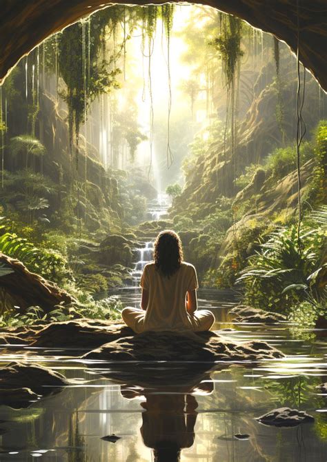 Person meditating in a place of peace and nature | Nature meditation ...