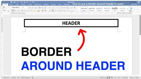 How To Put A Border Around Header In Word MICROSOFT YouTube