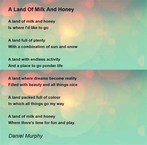 Da Land Of Milk And Honey Telegraph