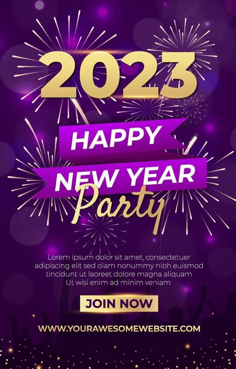 Fireworks New Year 2023 Poster 12894459 Vector Art at Vecteezy