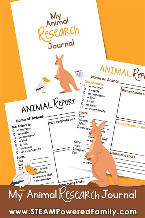 Animal Research Journal Perfect For Early Elementary Sciences