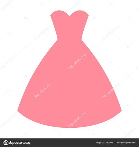 Silueta De Vestido De Mujer Rosa Vestido De Moda De Mujer Sencilla Y