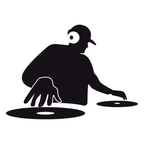 Dj cartoon silhouette