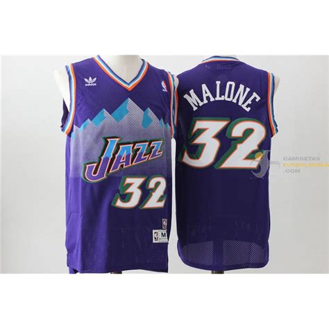 Camiseta NBA Karl Malone Utah Jazz Retro Clásica Lila