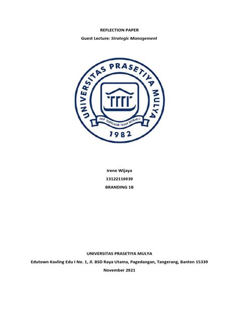 Ibm20211 Reflection Paper 2 Irene Wijaya B1b Pdf Bisnis