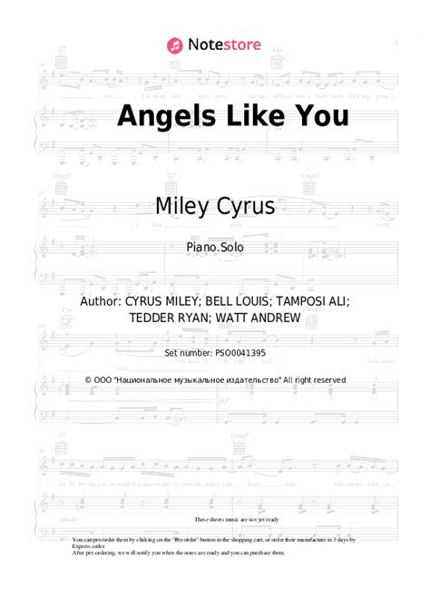 Angels Like You Piano Sheet Music Miley Cyrus In Note Store Piano