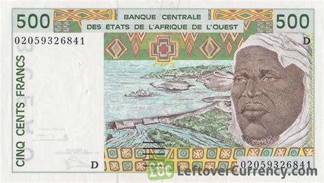 500 Francs Banknote West African CFA 1991 2002 Exchange Yours