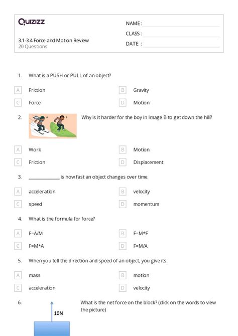 50 Newtons Third Law Worksheets For 12th Grade On Quizizz Free