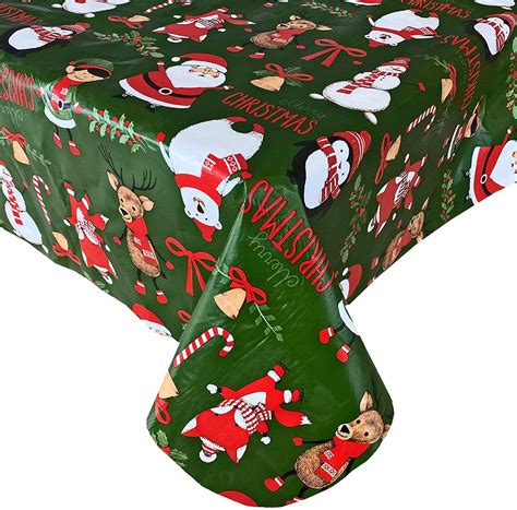 Newbridge Holiday Critters Whimsical Flannel Back Vinyl Christmas